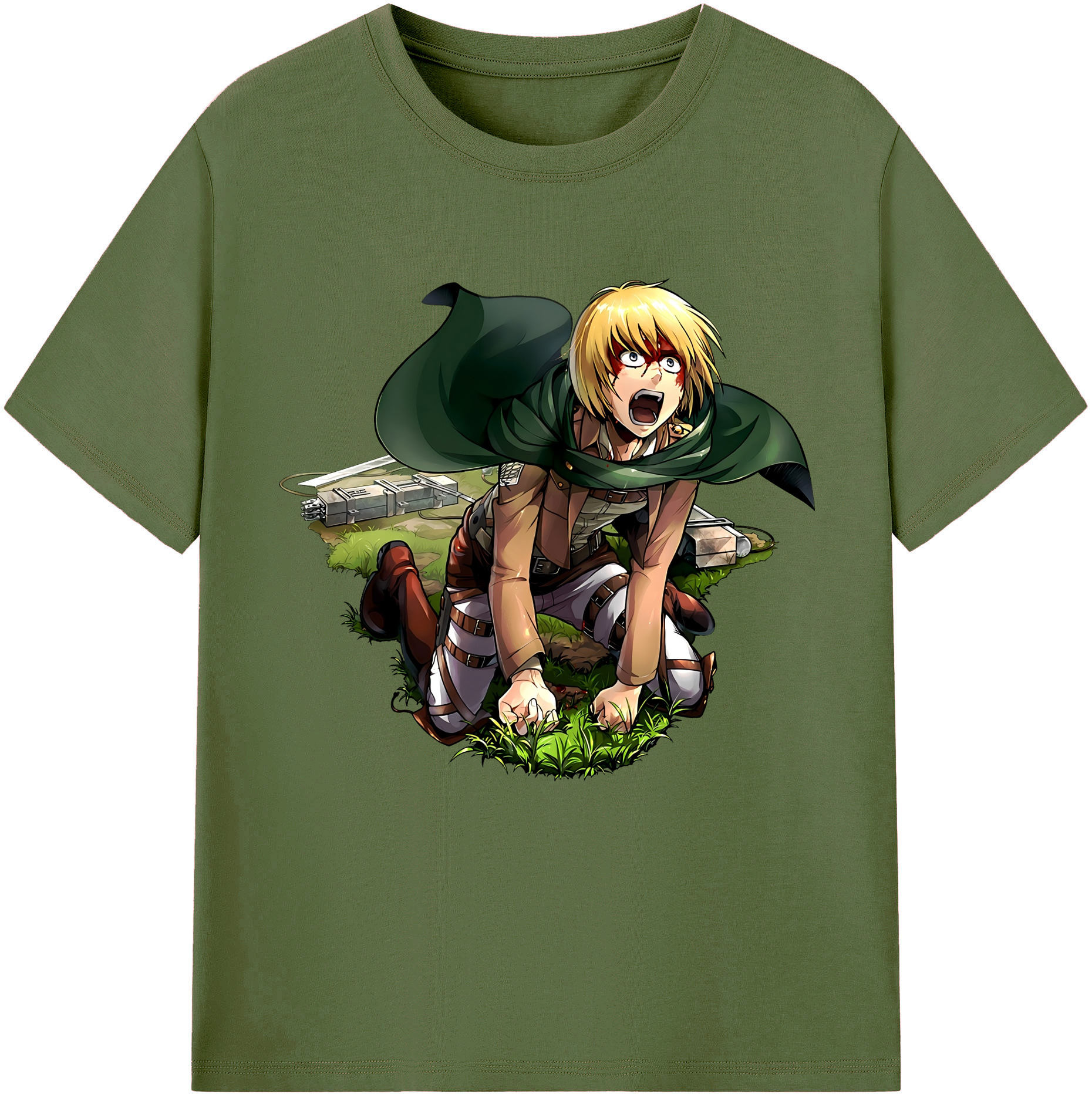 （画像用） 進撃の巨人 アルミン·アルレルト Attack on Titan Armin Arlert 綿100％半袖Tシャツ（フロントプリント）
